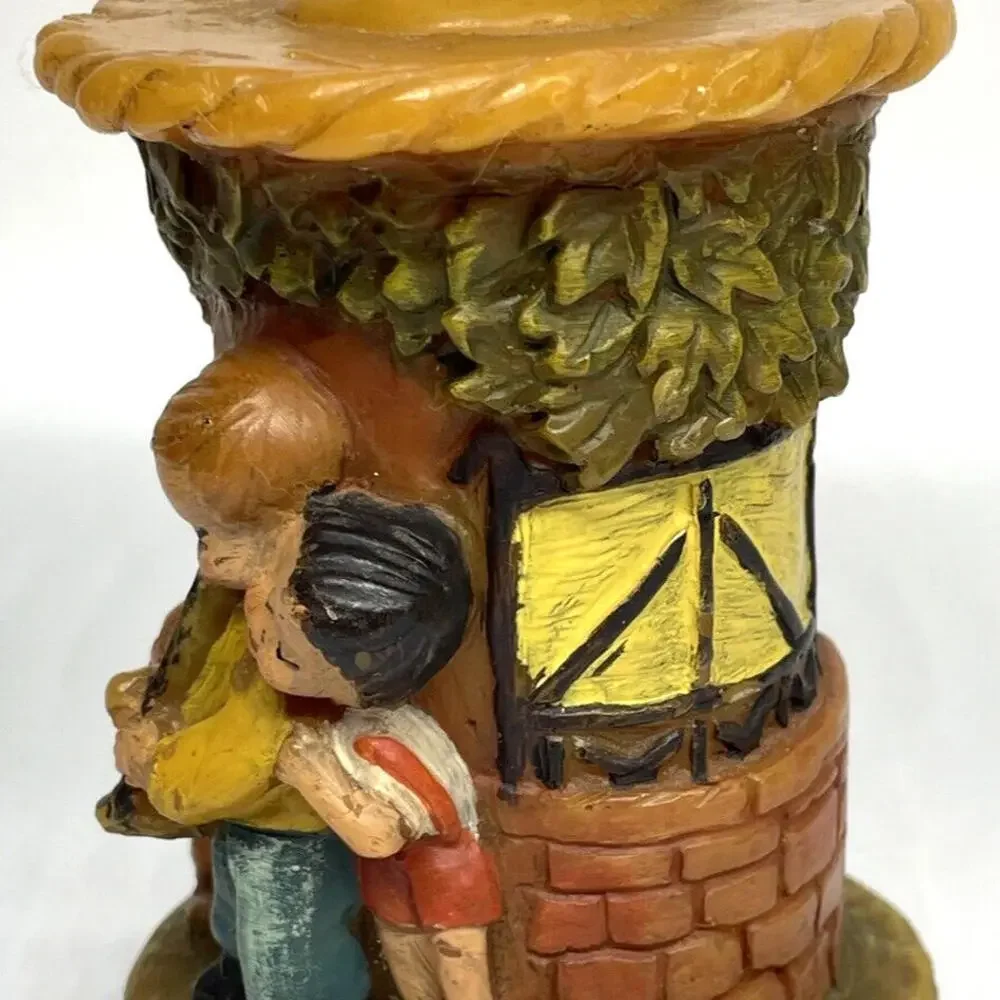 Children‎ Playing With Dog German Gunter Kerzen Carved Wax Candle Vintage 5